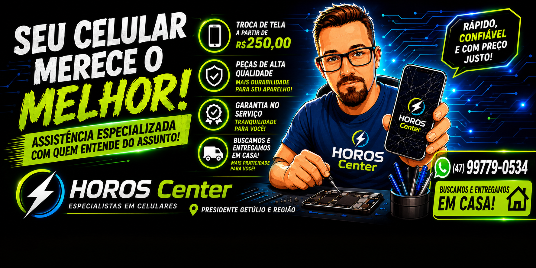 Horos Center — Conserto de Celulares em Presidente Getúlio